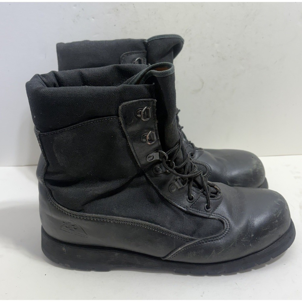 Vintage Rocky Boots Men's Black Combat Lace Up Size 10.5 Wide